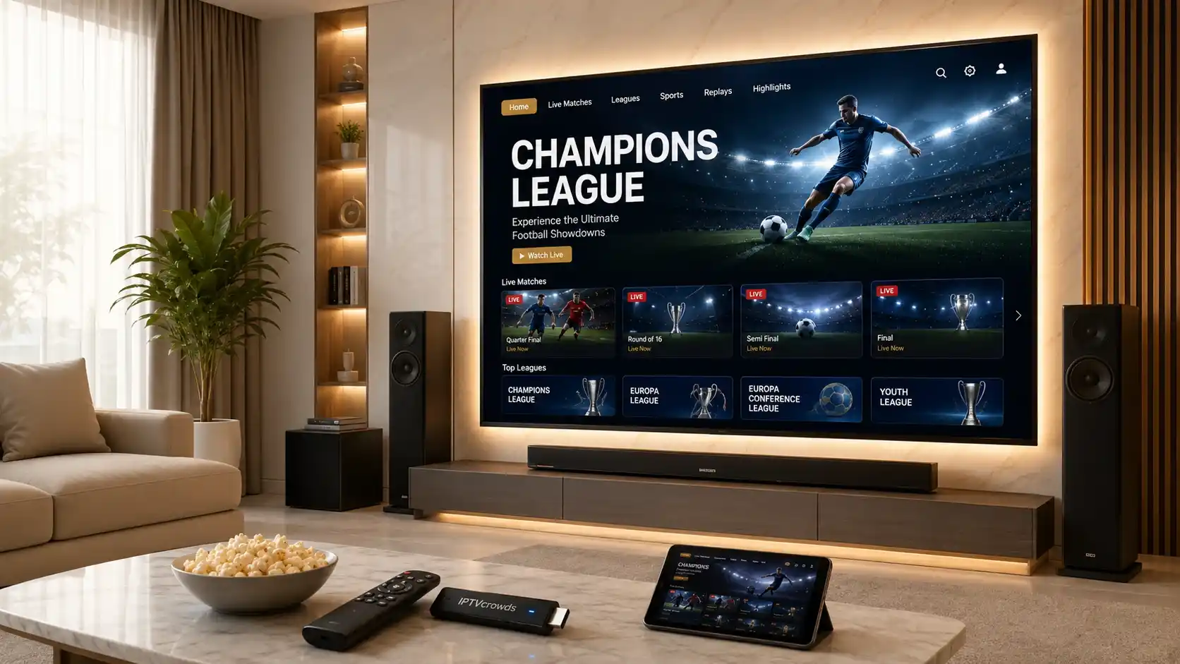 UEFA Nations League and Champions League live soccer streaming in the USA on Smart TV, Firestick and mobile devices
