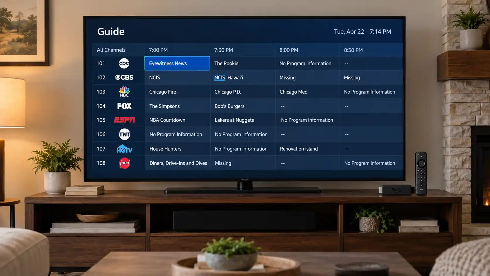 IPTV EPG not working on Firestick with missing electronic program guide information